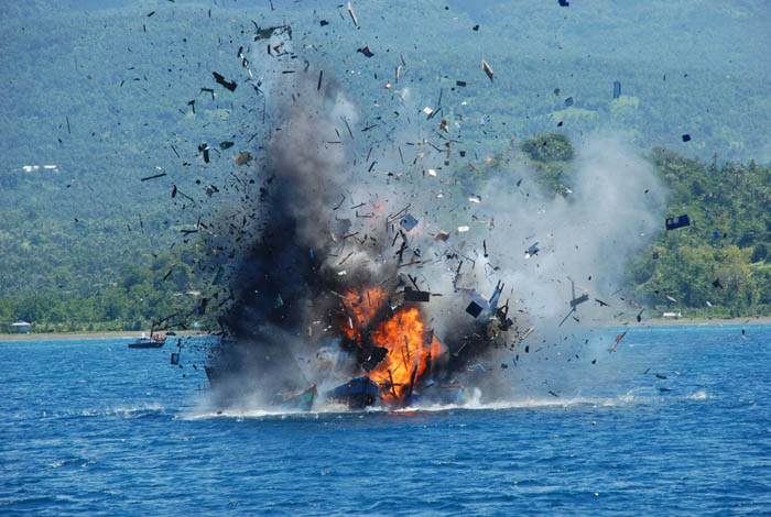 35 Kapal Asing Ditenggelamkan di Lima Perairan oleh TNI AL
